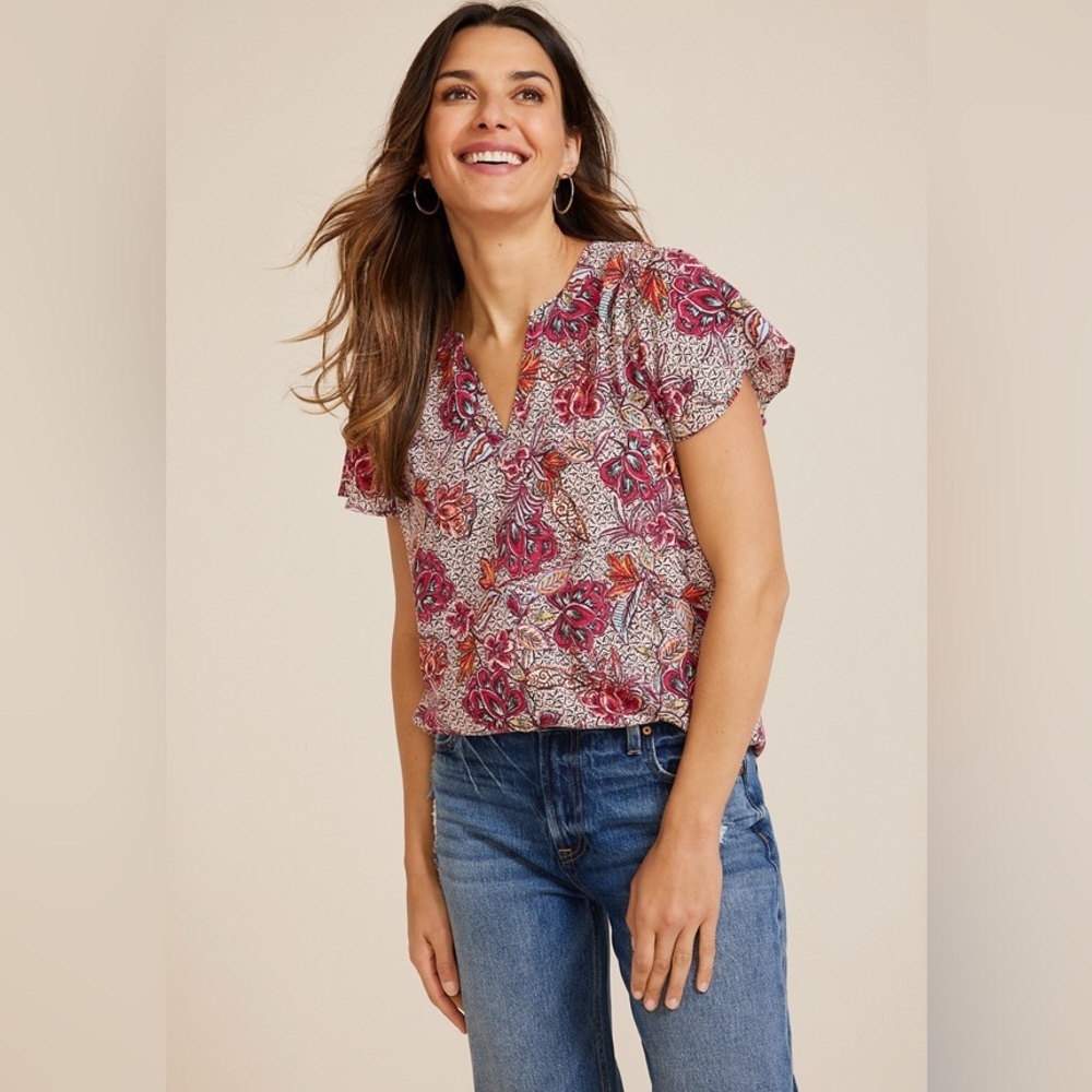 Maurices Atwood Flutter Sleeve Blouse
